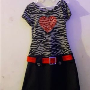 black kids dress with attached belt
